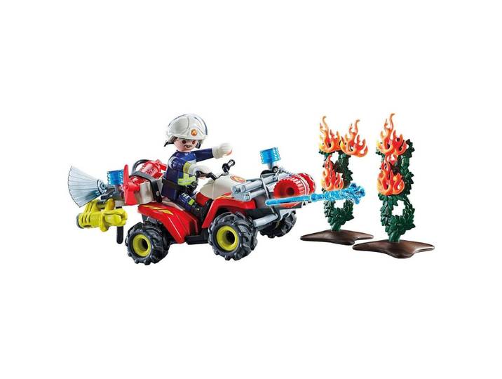 Playmobil 71825 - Quad Pompier Avec Arbuste Enflammé