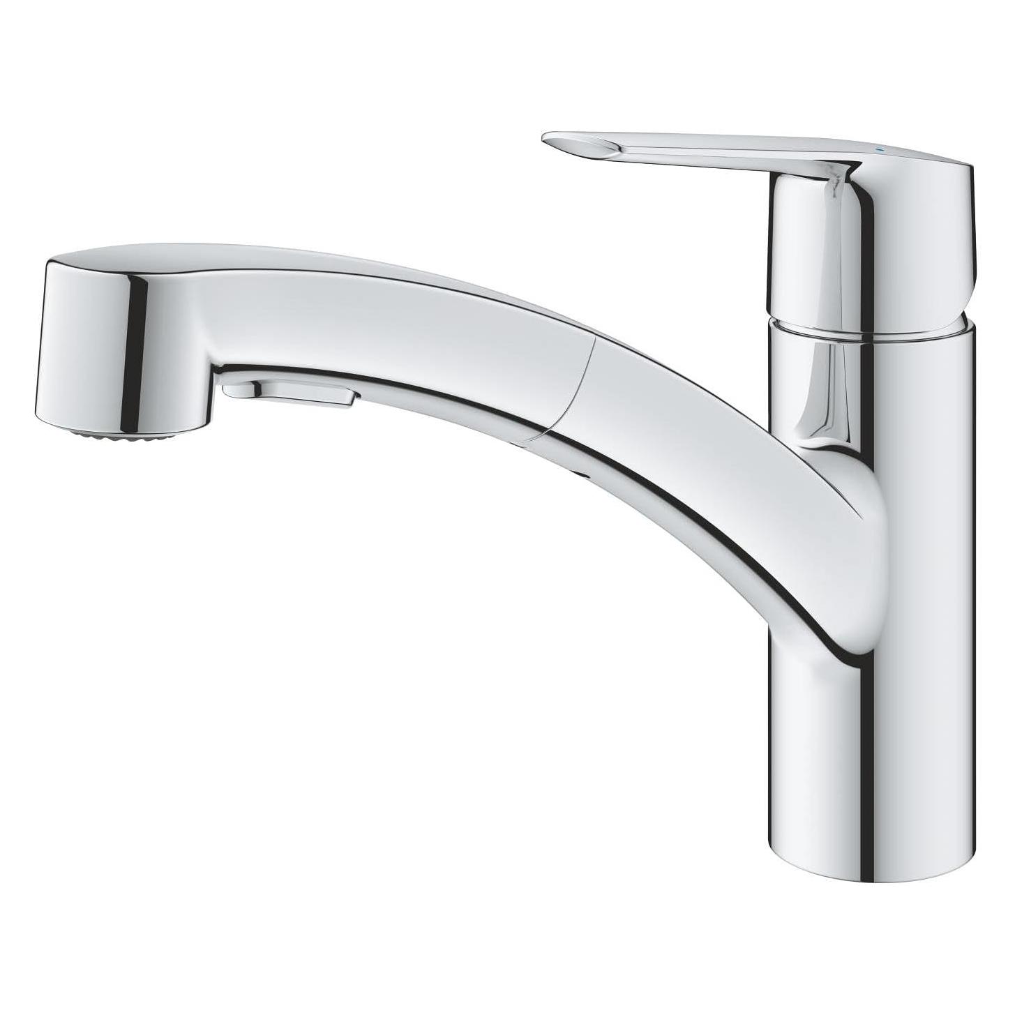 Grohe Start QuickFix, Küchenarmatur, herausziehbar, schwenkbarer Auslauf, mit 2 Strahlarten, chrom (30531001)