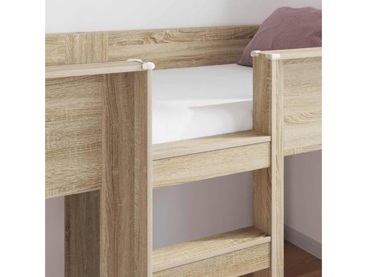 KTHLBRH Etagenbett Eiche Sonoma 80 x 200 cm Mehrschichtiges Holz, Holzrahmen, 2 Ebenen, für Kinderzimmer