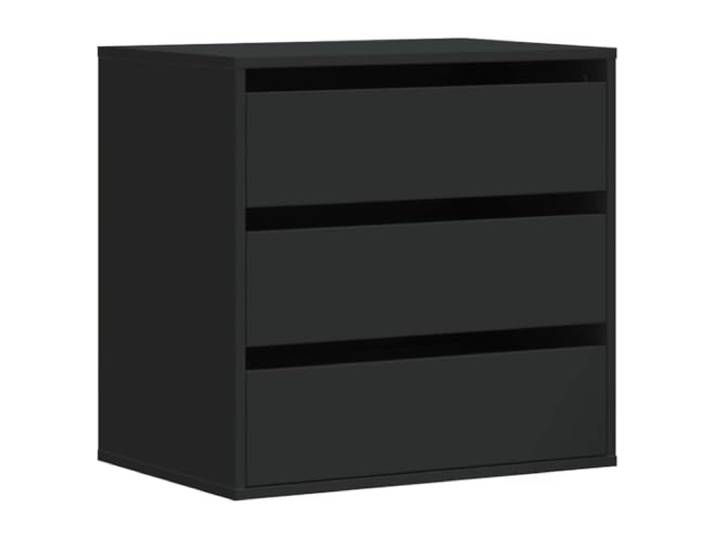 XHNIFBN Kommode Schwarz 60x41x58 cm Schubladenschrank Holzwerkstoff Kompakter Schubladenschrank mit 3 Fächern für Wohnzimmer und Schlafzimmer, pflegeleicht und stabil.