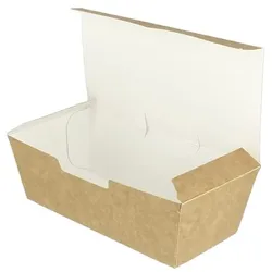 MONOUSO - SnackBox mit Deckel To Go Kraft 16,5x7,5x6cm (600 Stück)