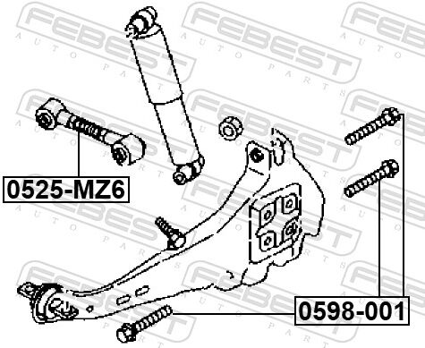 Febest Befestigungsbolzen, Querlenker 0598-001 Für Mazda Nissan Toyota Great Wall