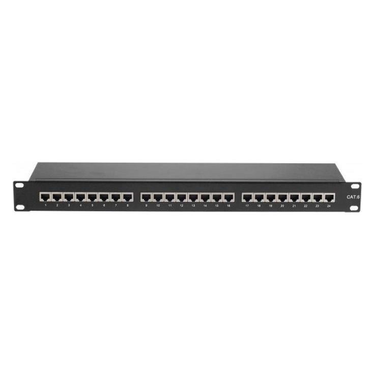 Tecline Patchfeld, Cat. 6, 24 Port, STP, 1 HE, 48,30cm (19"), schwarz Cat 6 Patchfeld mit 24 Ports (257280)