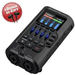 Zoom R4 MultiTrak mobiler Audio-Recorder + Bonus In-Ear Kopfhörer, Audiorecorder, Schwarz
