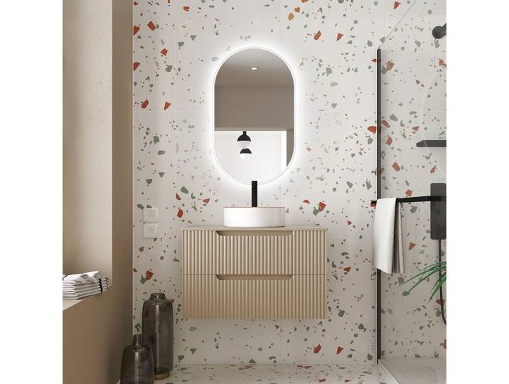 Badset COLORIA Typ F Oval 2-teilig 81 x 144 x 46cm Braun/Taupe