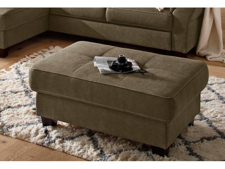 Hocker OTTO HOME Solvei , grün (oliv), B:104cm H:45cm T:72cm, Hocker, Hocker mit Stauraum Polsterhocker