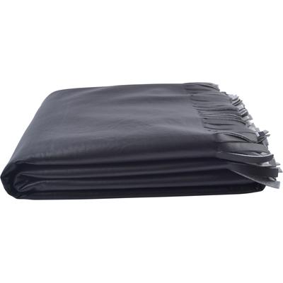 Wohndecke ZOEPPRITZ1828 "Soft-Vegan Fringe", schwarz, B:135cm L:190cm, Mischgewebe, Polyester, Viskose, Wohndecken, Wohndecke, edle Doubleface Kunstlederdecke