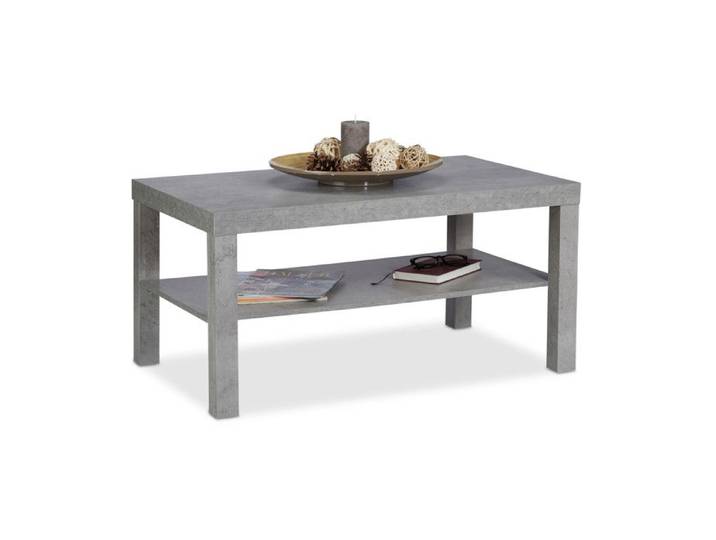 Table basse - RELAXDAYS - béton - étagère - Gris - contemporain