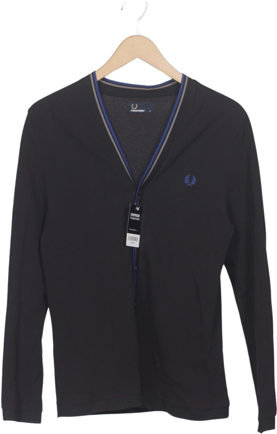 Fred Perry Herren Strickjacke, Schwarz, Gr. S, Baumwolle - Second Hand