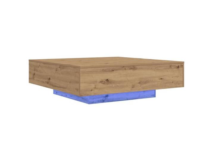 FAF-NEUF* Table basse - Aesthétique Moderne - avec lumières LED - Chêne artisanal - 100x100x31 cm JUIN941748