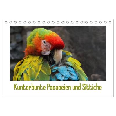 Kunterbunte Papageien und Sittiche (Tischkalender 2027 DIN A5 quer), CALVENDO Monatskalender