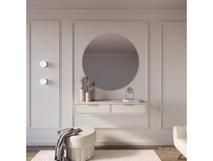 Coiffeuse 2 tiroirs - VENA - 110 cm - cachemire