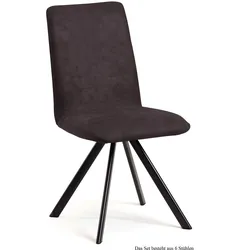 ESSZIMMERSTUHL (6er-Set) Datja 47x92x60 Schwarz/Espresso