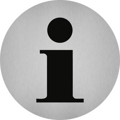Aufkleber - Piktogramm Information, Edelstahl, selbstklebend, Ø 50 mm