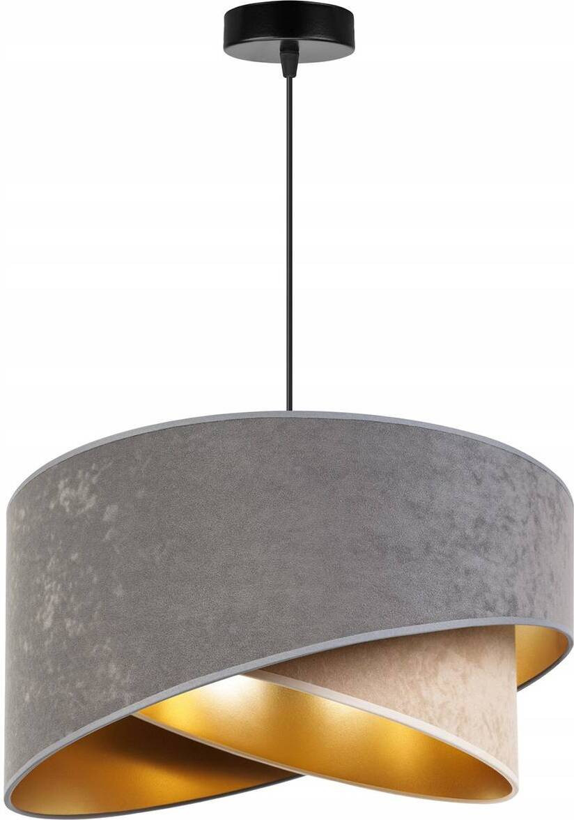 Light-Home Milan Hanglamp - Industriële Velours Pendelarmatuur voor Woonkamer, Slaapkamer of Eetkamer - Baiser en Grijs