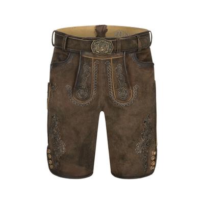 Trachtenlederhose NÜBLER "Lederhose kurz Luther", Herren, Gr. 44, EURO, braun, Obermaterial: 100% Lammleder LEL., Hosen