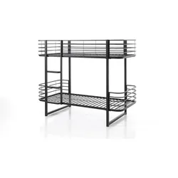 ETAGENBETT Karolin 205x166x99 aus Metall in Schwarz