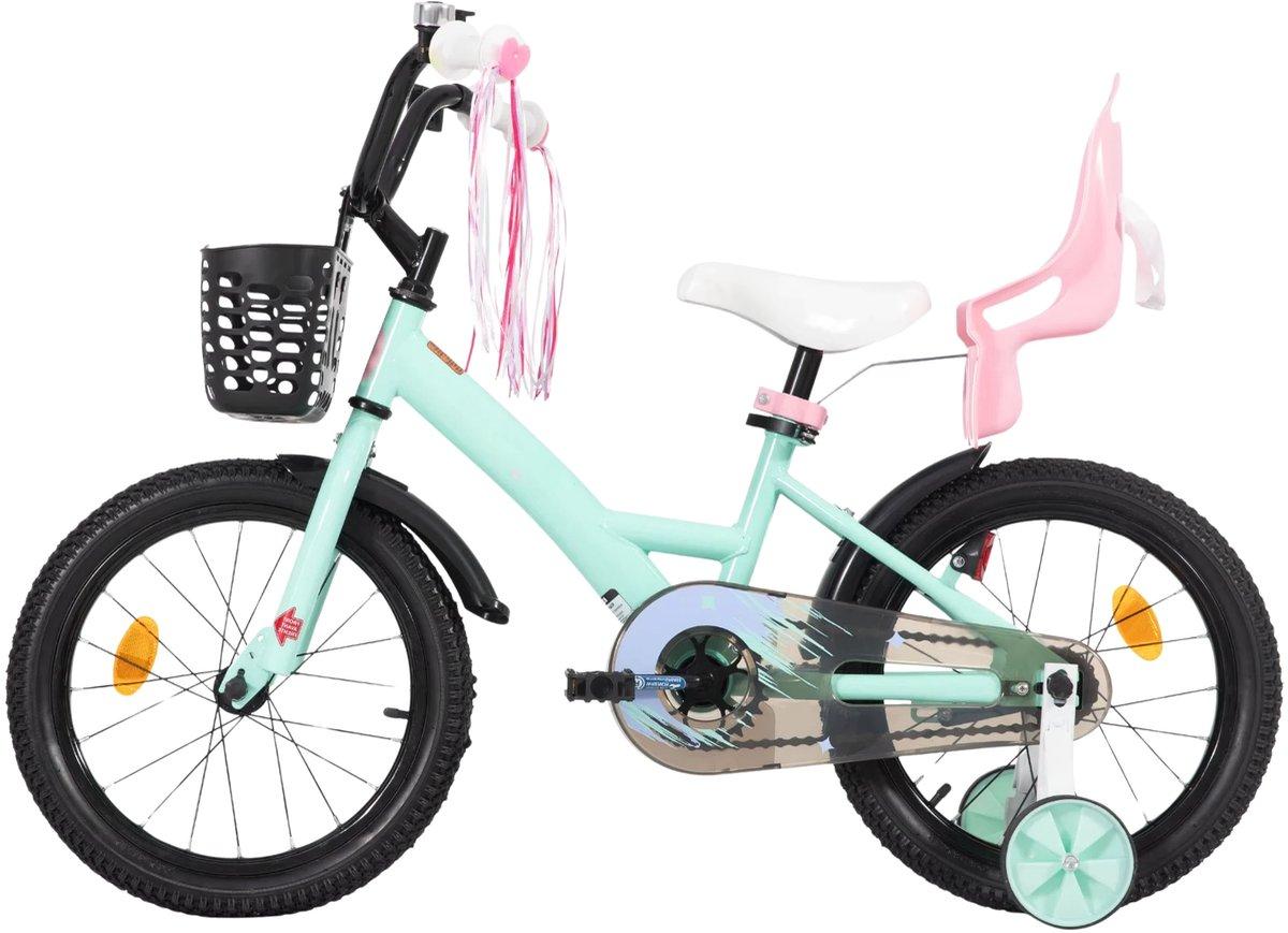 Kinderfahrrad 36 cm - Jungen & Mädchen 3-12 Jahre - Mit leuchtenden Stützrädern - Lila