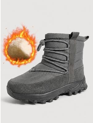LightInthebox Women's Waterproof Outdoor Snow Boots – Warm Hiking Boots with Anti-Slip Ice Grip Sole Adjustable Elastic Shoelaces, Waterproof Boots for Hiking, Cold Weather Travel Winter Adventures