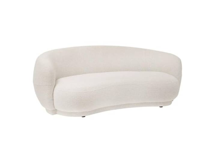 Atmosphera - Nesky Festsitzsofa – 2-Sitzer, halbfeste Polsterung – Modernes Design in strapazierfähigem, weißem Stoff – Gestell aus Holz und Metall – 192 x 99 cm