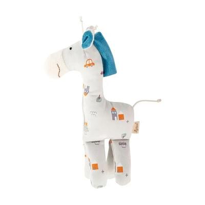 Sigikid 39979 - Greifling Giraffe, sigibaby, beige/blau, Baumwolle, 23 cm
