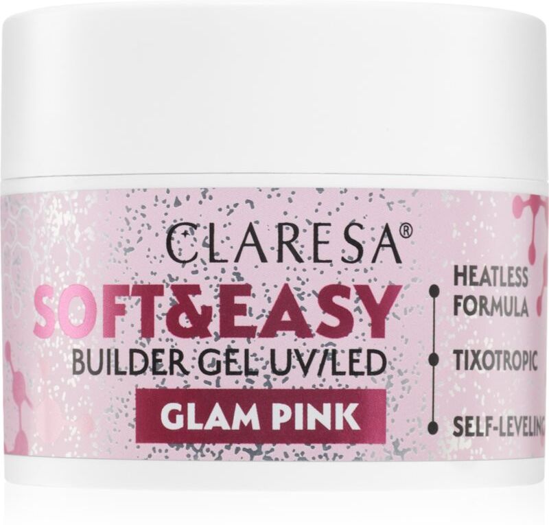 Claresa Soft&Easy Builder Gel gel base coat for nails shade Glam Pink 45 g