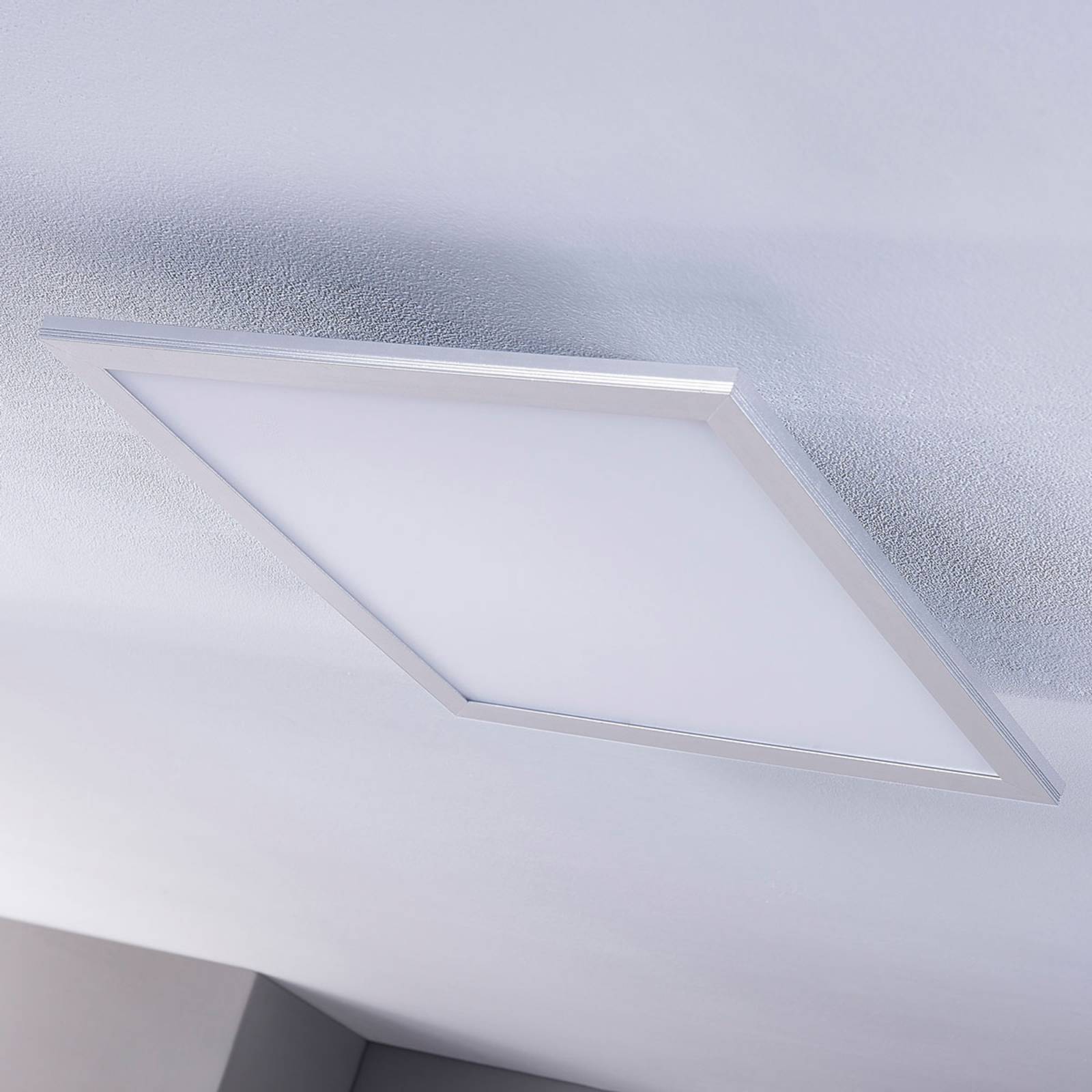 LED Panel Livel Lindby, dimmbar, alu / grau / zink, für Küche, Kunststoff, Modern, LED Deckenleuchte