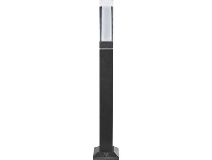 BELIANI LED-Pollerleuchte Schwarz Aluminium 60 cm Hoch Modern mit Montageplatte Outdoor Garten Terrasse Einfahrt Beleuchtung Außenlampe Wegeleuchte