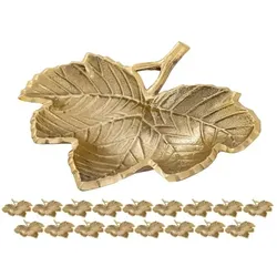 Amagohome Dekoschale Blatt Masterbox 18-teilig Schale Aluminium Leaf Blattschale : gold