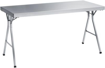 Edelstahl-Arbeitstisch mit klappbarem Fußgestell, 1800x700x850 mm