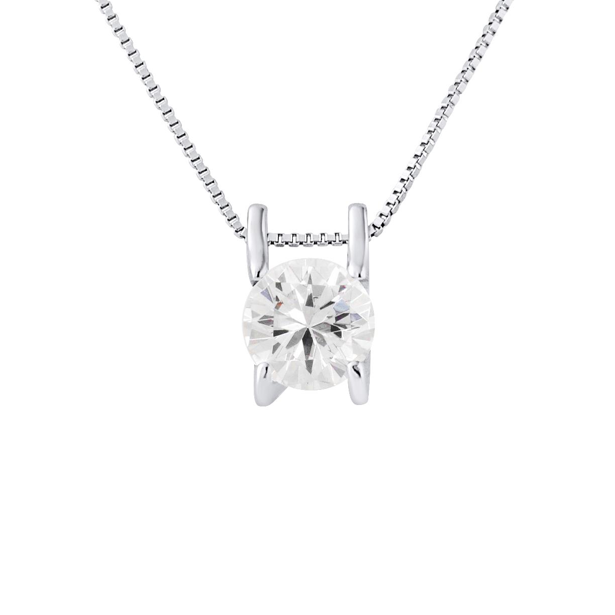 Solitaire hanger vierkant zirkoniumoxide 925 geleverd met aangeboden keten