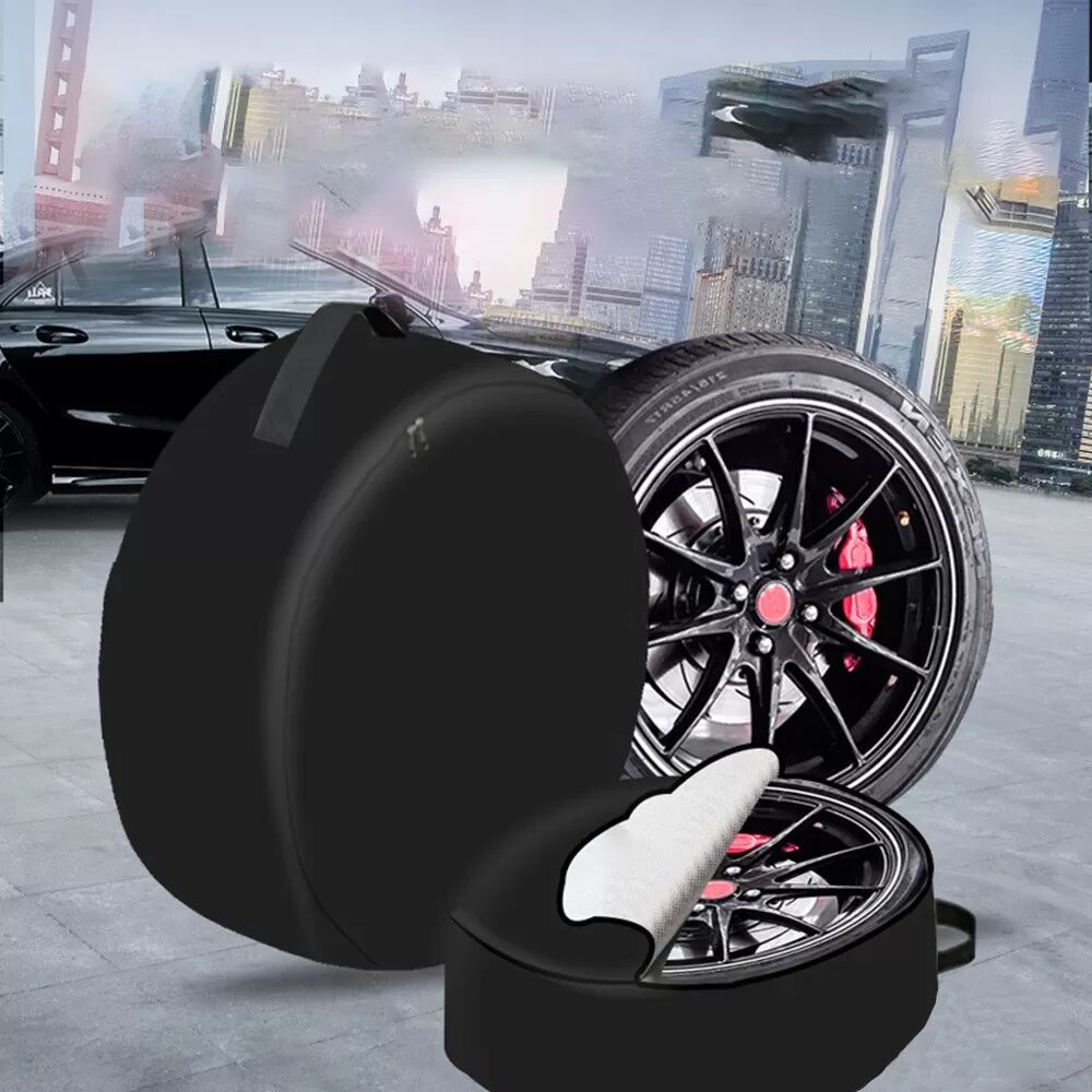INF 2er Set Schwarze 600D PVC Reifenhüllen mit Griffen - 65x25cm, Wetterfester Schutz
