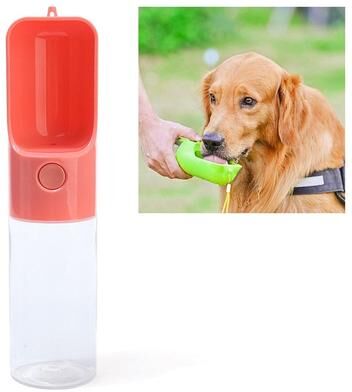 Snug & Styled PawHydrate Portable Dog Water Bottle Leakproof Travel Pet Drinking Cup pink