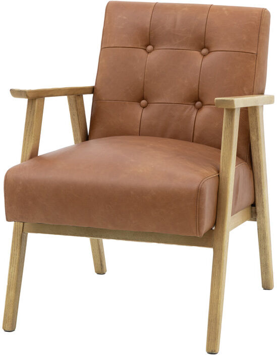 Corrigan Studio Largo Upholstered Armchair Brown 47cm H X 51cm W X 50cm D