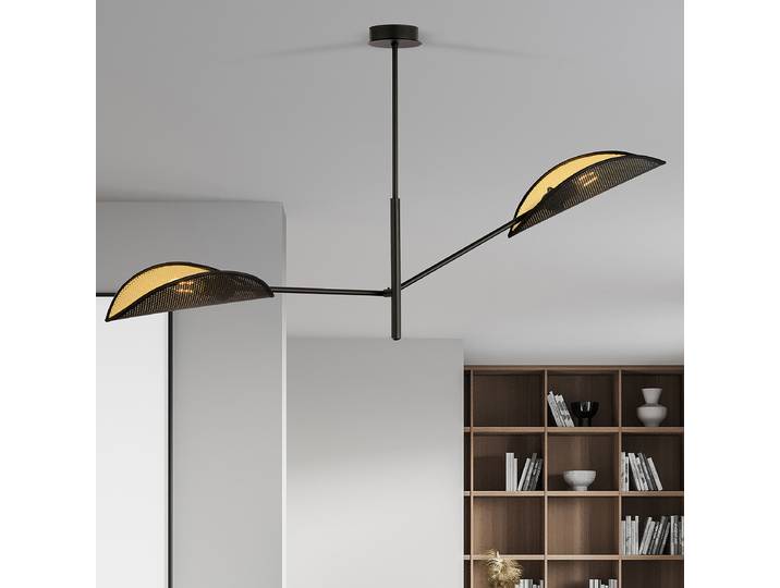 Deckenleuchte Vene 102 x 51 x 11cm Schwarz/Schwarz/Gold 2 Polyamid Glühlampe E14