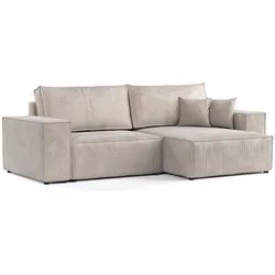 ECKSOFA CAVO mit Schlaffunktion Beige im Wind Stoff