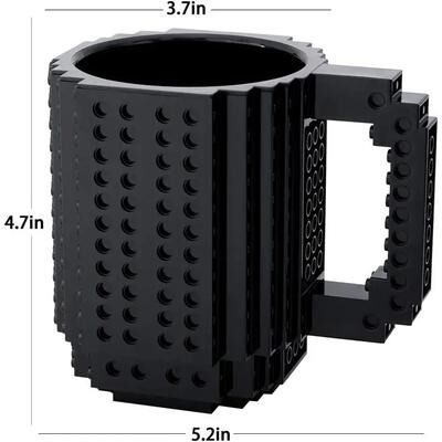 Uplifted Finds 350ML DIY Building Blocks Creative Coffee Mug black