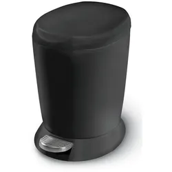 Simplehuman runder Treteimer 6 L, schwarz CW1319 Tritt-Mülleimer mit Kunststoffinneneimer