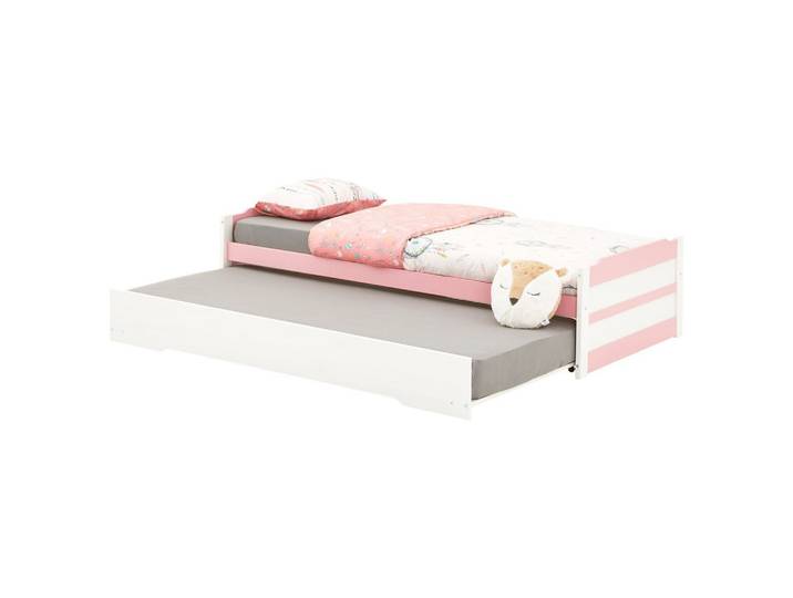 TANDEMBETT LORENA 90x190 cm weiß/rosa