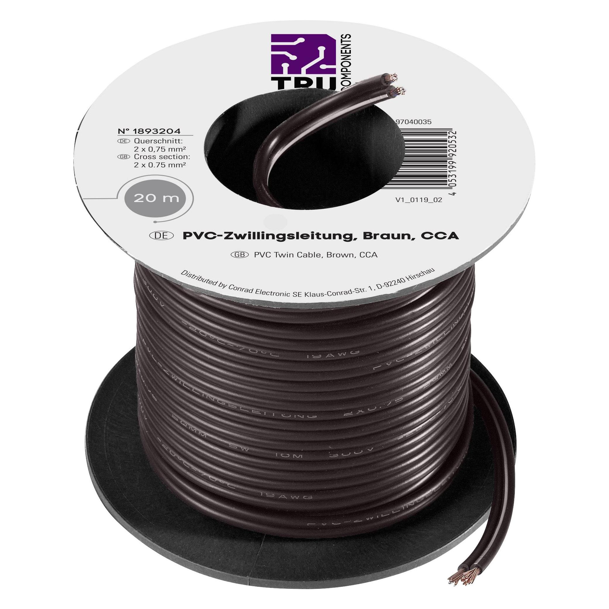 Tru Components CCA PVC-Zwillingsleitung (20 m) (1566632)