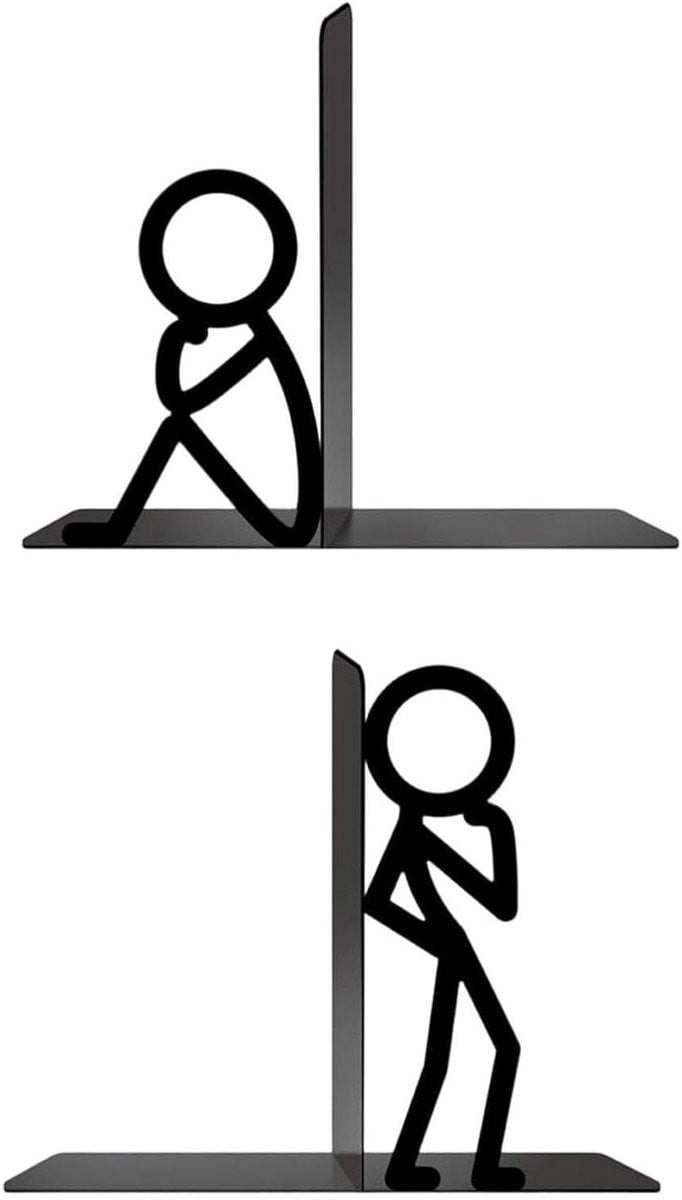 Boekensteunen Metaal Boekendeler - 2 stuks - Zwart