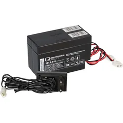 Ladegerät mit 2x Blei-Akku 12V 0,8Ah 12LS-0.8 AMP-Stecker