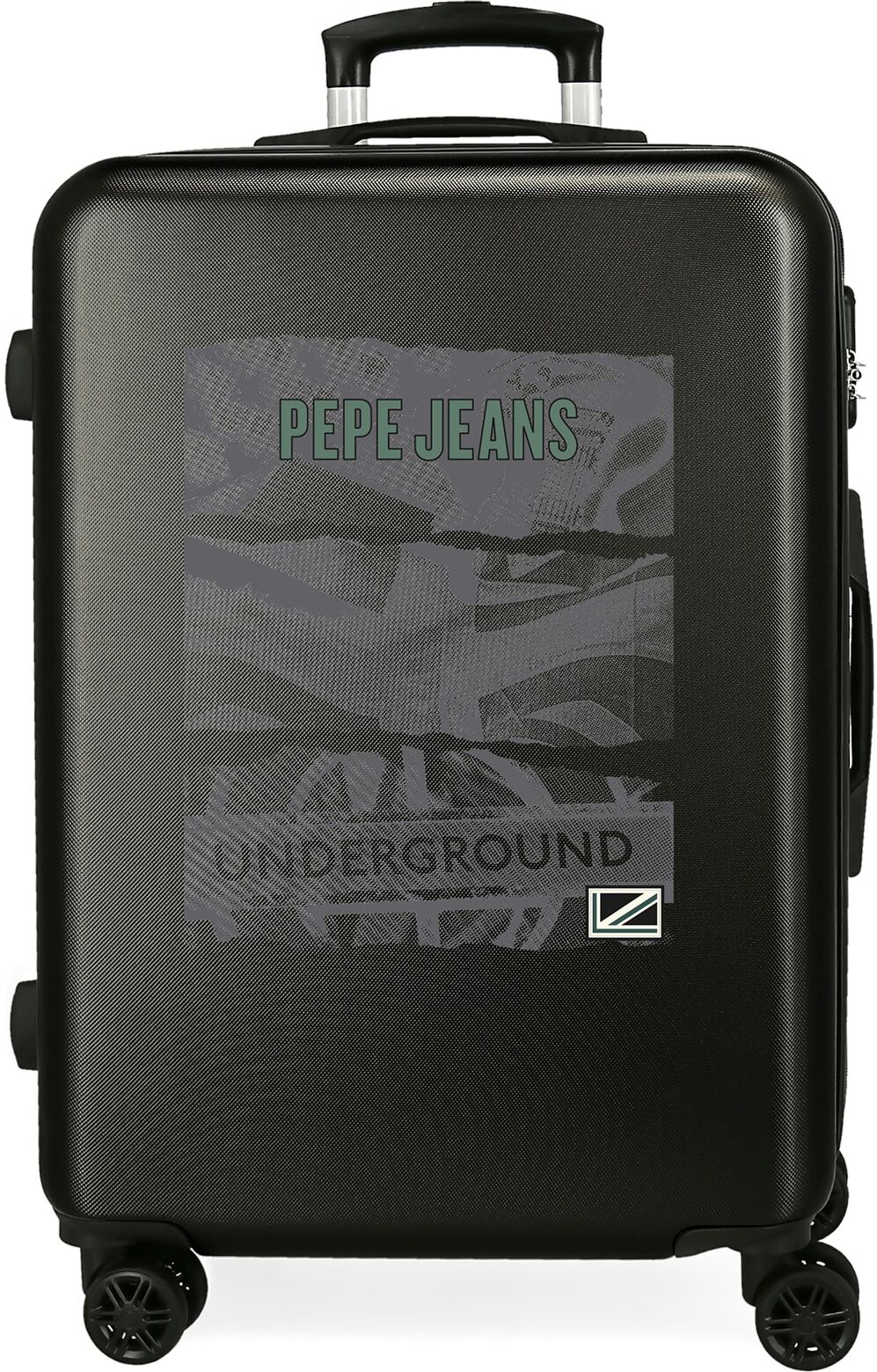 Pepe Jeans Maleta Mediana Davis rígida con capacidad de 56L. Negro