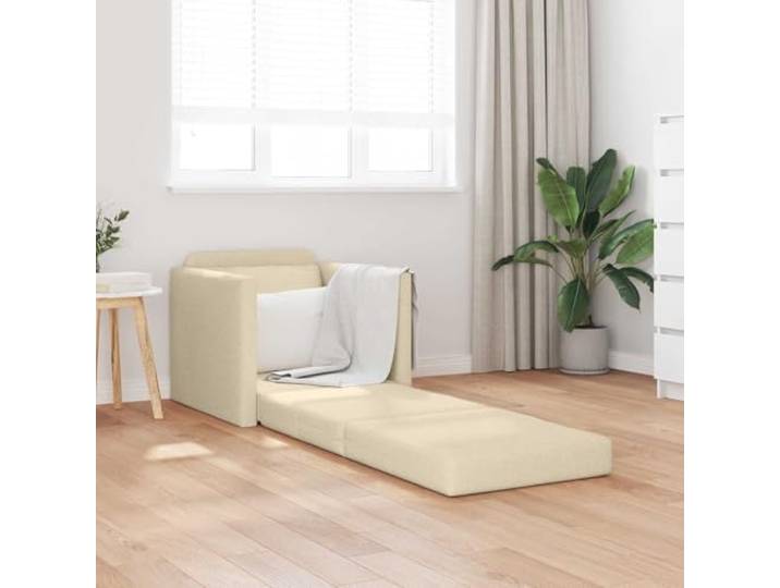 KTHLBRH Schlafsofa Creme 74 x 77 x 81 cm Stoff Metallrahmen, abnehmbare Kissen, schnelle Verarbeitung, für Gäste
