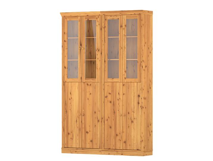 Schrank mit Glastür 2-tlg 148 x 223 x 37cm Holz/Kiefer