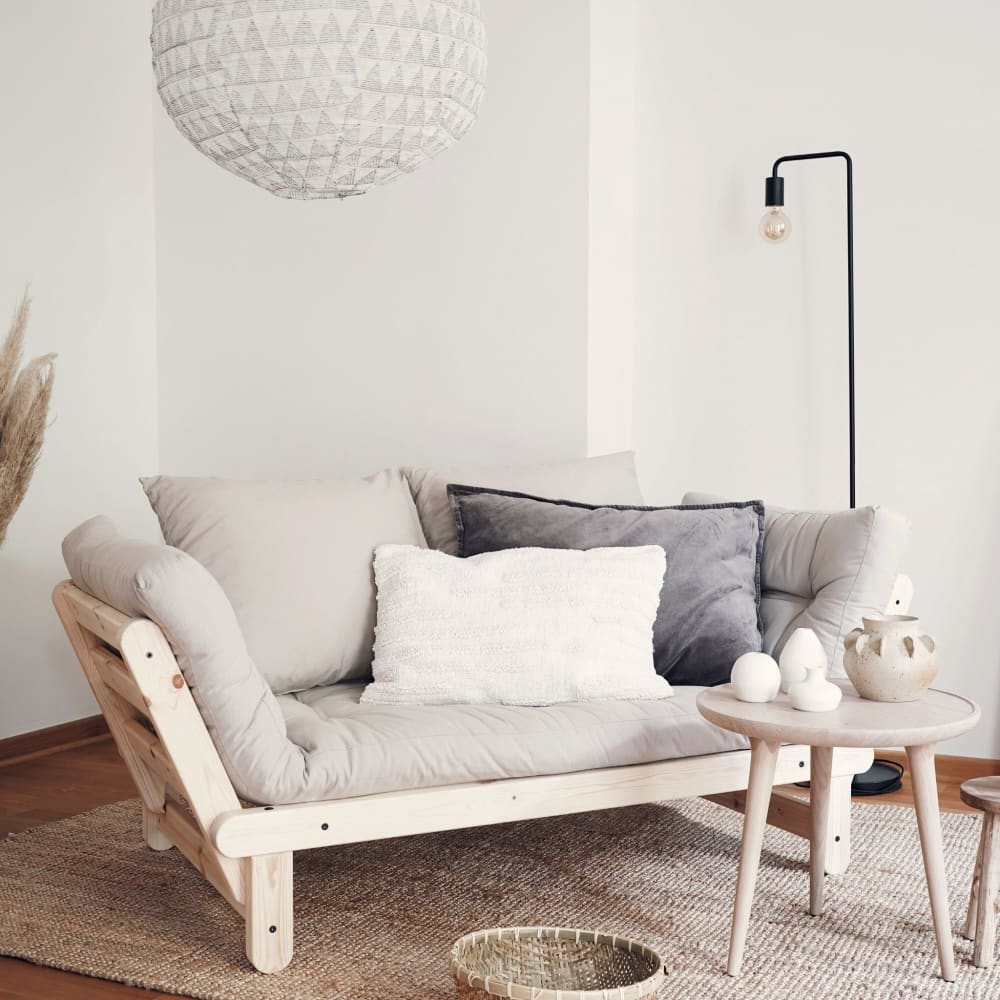 Karup Design Banquette ajustable en pin massif naturel matelas naturel 75x200 Marron 200x37x80cm