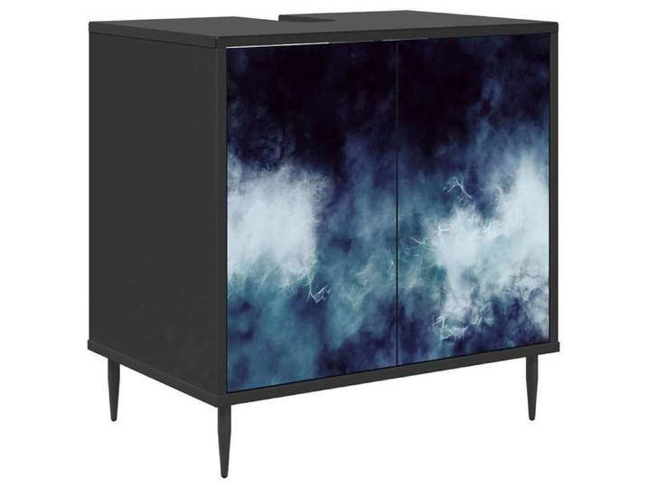 Nouveau Armoire de salle de bain RAALTE Chêne noir 60 x 40 x 61 cm poids:17.5 kg_6170
