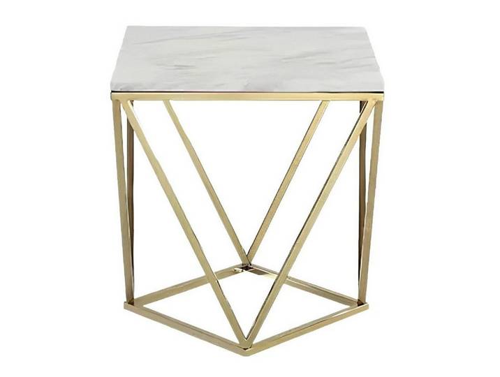 JVmoebel Beistelltisch Elegante Konsole aus glänzendem Metall und Marmor (Beistelltisch), Made in Europa