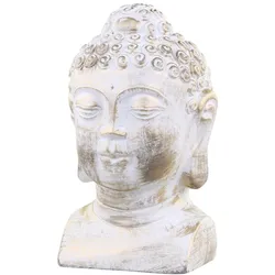 Chic Antique Vittel Buddha mit Gold Muster, H26 x L13,5 x B13 cm, creme