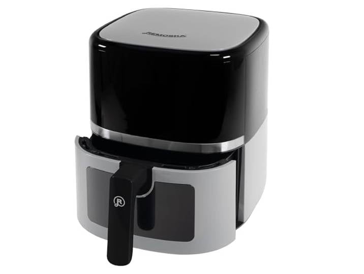 REMOSKA Heißluftfritteuse Vento R301001 5,5 l, für 4 Personen, 360° Heißluftstrom, 8 Programme, LCD, Leiser Betrieb Nur 48,9 dB, Fenster für die Lebensmittelüberwachung, Non-Stick-Gitter, 1350 W